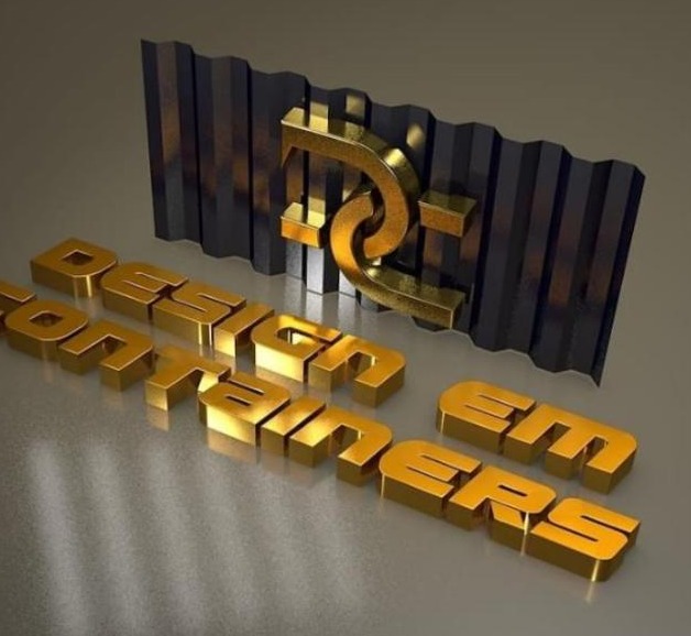 Símbolo 3D da Design em Containers